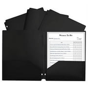 C-Line, CLI33931, 2-pocket Heavyweight Poly Portfolio Pocket, 25 / Box, Black